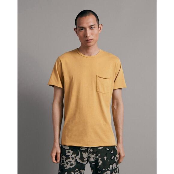 RAG & BONE Miles Principal Jersey T-Shirt w/Pocket, Brown, Size XS NWT - Picture 2 of 3